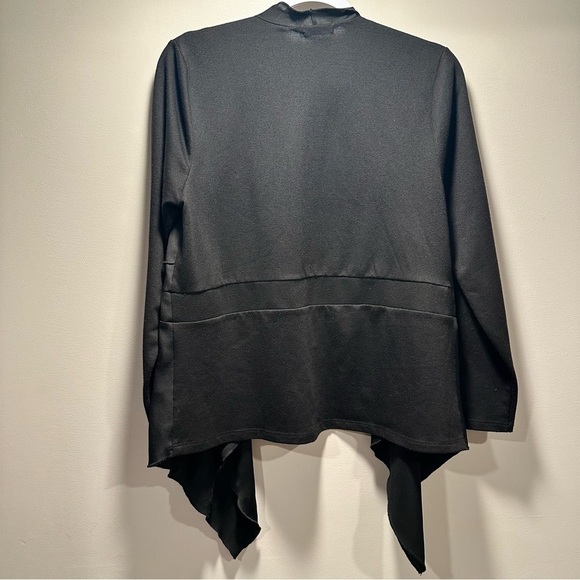 Pebble & Stone Cardigan Sweater Long Sleeve Open Front Rayon Blend Black Medium - Picture 8 of 12